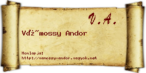 Vámossy Andor névjegykártya