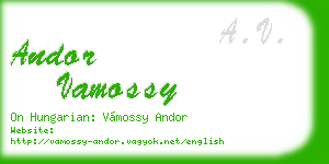 andor vamossy business card